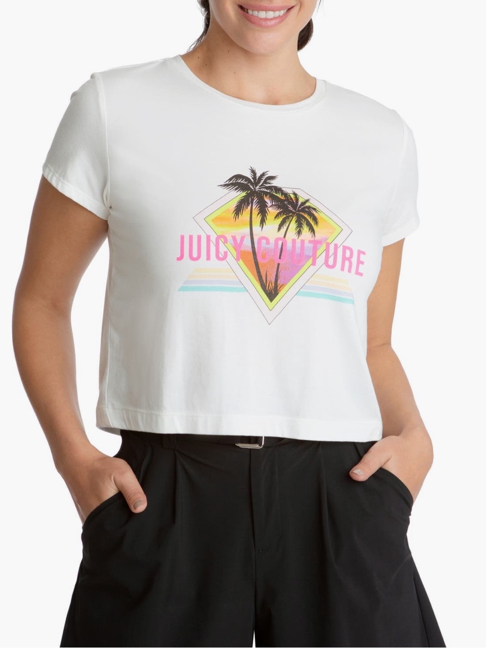 Juicy Couture Crop Logo Graphic Tee